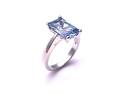 Silver Light Blue CZ Solitaire Dress Ring