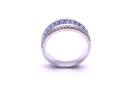 Silver Light Blue & Clear CZ Pave Band Ring