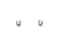 Silver CZ Solitaire Stud Earrings 4mm