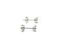 Silver CZ Solitaire Stud Earrings 4mm