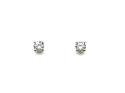 Silver CZ Solitaire Stud Earrings 5mm