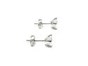 Silver CZ Solitaire Stud Earrings 6mm