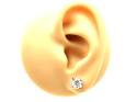 Silver CZ Solitaire Stud Earrings 7mm