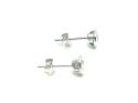 Silver CZ Solitaire Stud Earrings 4mm