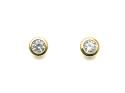 Silver Gold Plated CZ Solitaire Stud Earrings 5mm