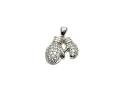 Silver CZ Boxing Gloves Pendant