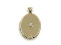 9ct Yellow Gold Diamond Oval Locket