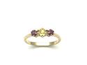 Seconhand 9ct Yellow Sapphire & Ruby 3 Stone Ring