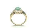 9ct Jade & Diamond Solitaire Ring