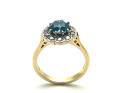 18ct Blue Zircon & Diamond Cluster Ring