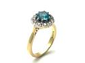 18ct Blue Zircon & Diamond Cluster Ring