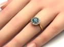 18ct Blue Zircon & Diamond Cluster Ring