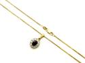 18ct Sapphire & Diamond Pendant & Chain