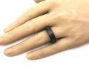 Tungsten Carbide Ring Black IP Hammered Effect