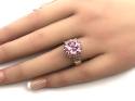 9ct Yellow Gold Pink CZ Solitaire Ring