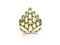 9ct Yellow Gold Peridot Cluster Ring