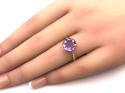 9ct Yellow Gold Amethyst Solitaire Ring