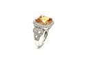 Silver Orange & White CZ Fancy Ring