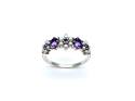 Silver Amethyst & Pearl Fancy Floral Ring