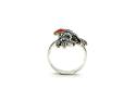 Silver Marcasite & Enamel Robin Ring