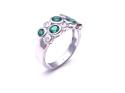 Silver Green & Clear CZ Bubble Ring