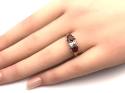 9ct Heart Garnet & Diamond Ring