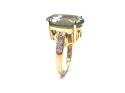 9ct Green Quartz & Diamond Ring