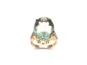 9ct Green Quartz & Diamond Ring