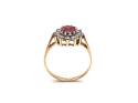 9ct Yellow Gold Garnet & CZ Cluster