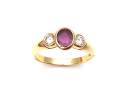 18ct Ruby & Diamond 3 Stone Ring