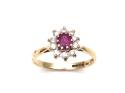 9ct Ruby & Diamond Cluster Ring