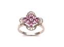 9ct Pink Sapphire & Diamond Cluster