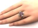 9ct Pink Sapphire & Diamond Cluster