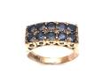 9ct Yellow Gold Sapphire Pave Ring