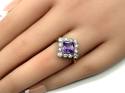 18ct Gold Amethyst & Diamond Ring