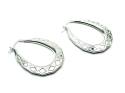 Silver Patterned Hoop Earrings