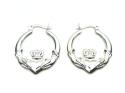 Silver Claddagh Hoop Earrings