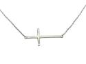 Silver Side Polished Cross Necklet