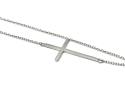 Silver Side Polished Cross Necklet