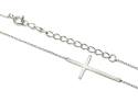 Silver Side Polished Cross Necklet