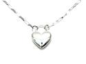 Silver Paper Link & Heart Tag Necklet