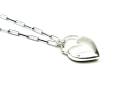 Silver Paper Link & Heart Tag Necklet