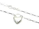 Silver Paper Link & Heart Tag Necklet