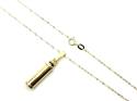 9ct Yellow Gold Cylinder Ahses Locket & Chain