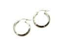 9ct White Gold Glitter Hoop Earrings