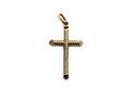 9ct Yellow Gold Patterned Cross Pendant