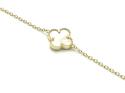 Silver Gold Plated MOP Clover Bracelet