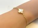 Silver Gold Plated MOP Clover Bracelet