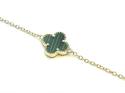 Silver Gold Plated Green Clover Bracelet