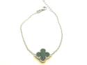 Silver Green Clover Bracelet